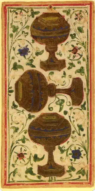 Three of Cups, The Visconti-Sforza Tarot