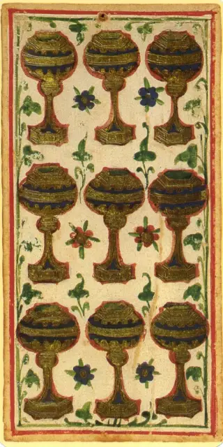 Nine of Cups, The Visconti-Sforza Tarot