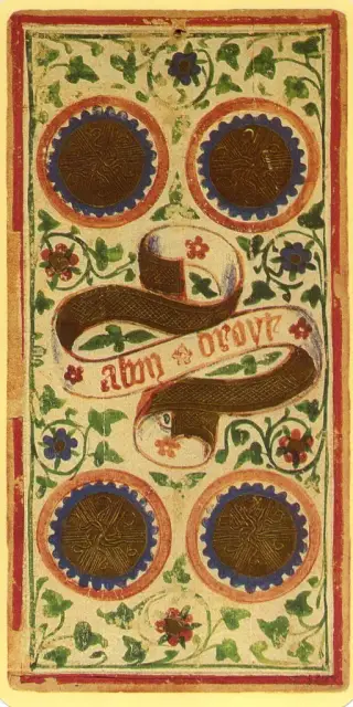 Four of Coins, The Visconti-Sforza Tarot