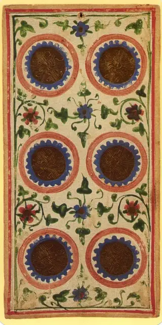 Six of Coins, The Visconti-Sforza Tarot