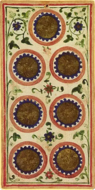 Seven of Coins, The Visconti-Sforza Tarot