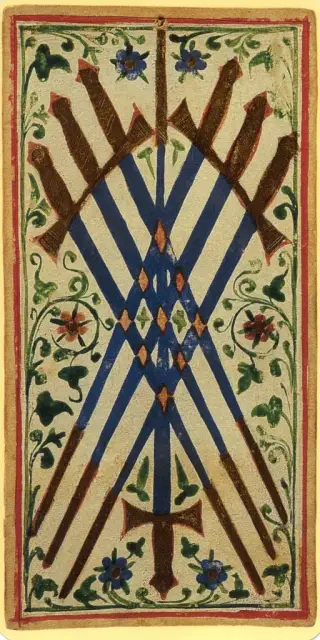 Seven of Swords, The Visconti-Sforza Tarot