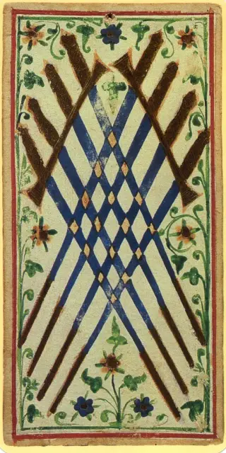 Eight of Swords, The Visconti-Sforza Tarot