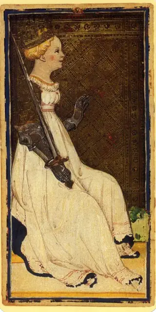 Queen of Swords, The Visconti-Sforza Tarot