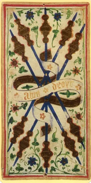 Five of Batons, The Visconti-Sforza Tarot