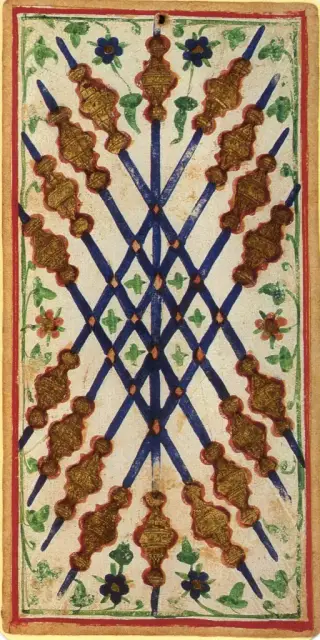 Nine of Batons, The Visconti-Sforza Tarot