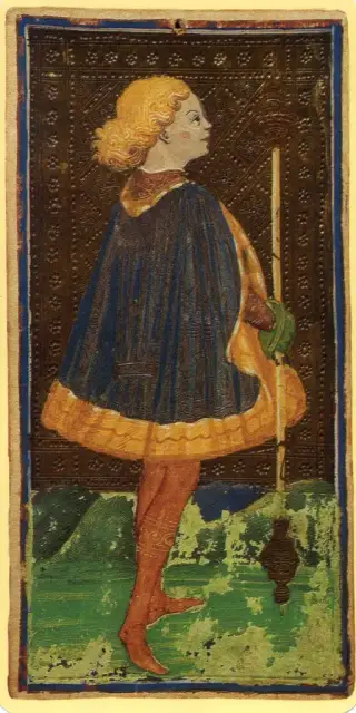 Page of Batons, The Visconti-Sforza Tarot