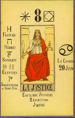 La Justice, The Tarot of Papus
