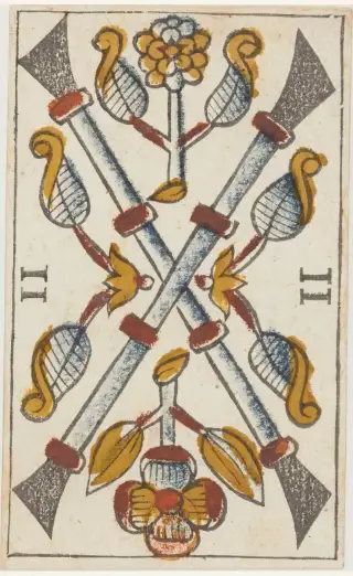 2 de Bâtons, The Jean Noblet Tarot