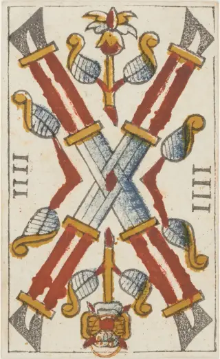 4 de Bâtons, The Jean Noblet Tarot