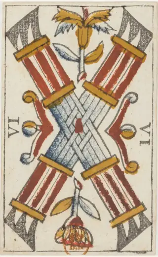 6 de Bâtons, The Jean Noblet Tarot