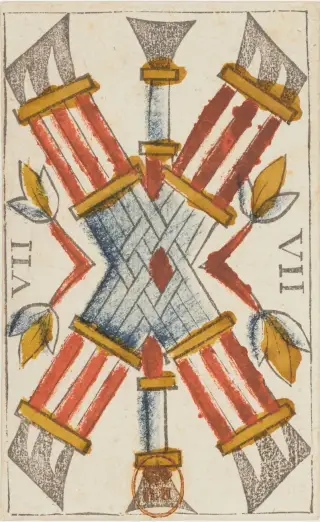 7 de Bâtons, The Jean Noblet Tarot