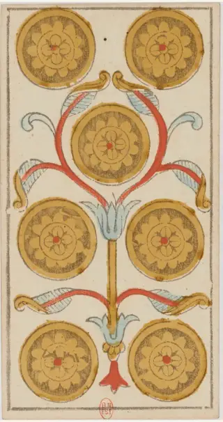 VII de Deniers, The Conver Tarot de Marseille