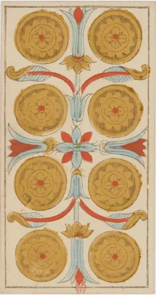 VIII de Deniers, The Conver Tarot de Marseille