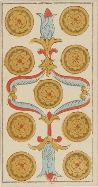 VIIII de Deniers, The Conver Tarot de Marseille