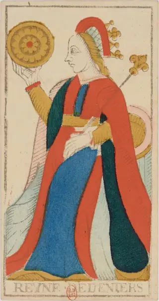 Reyne de Deniers, The Conver Tarot de Marseille