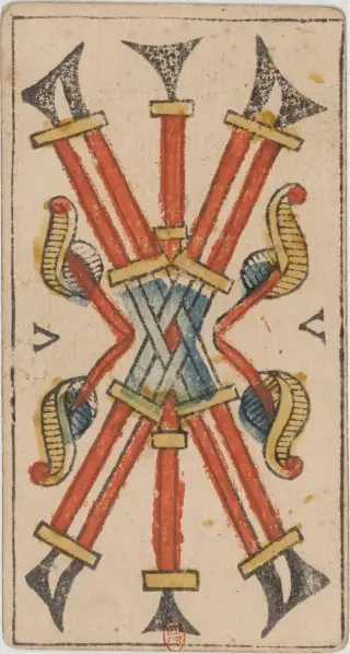 Cinq de Bâtons, The Jean Dodal Tarot