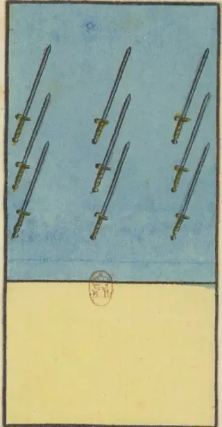 9 d'Épée, The Livre de Thot Etteilla