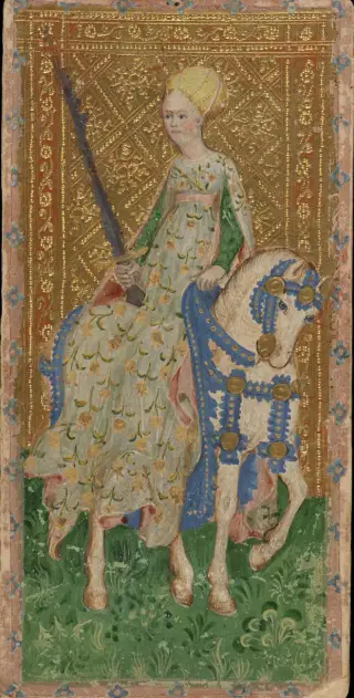 Female Knight of Swords, The Cary-Yale Visconti Tarot