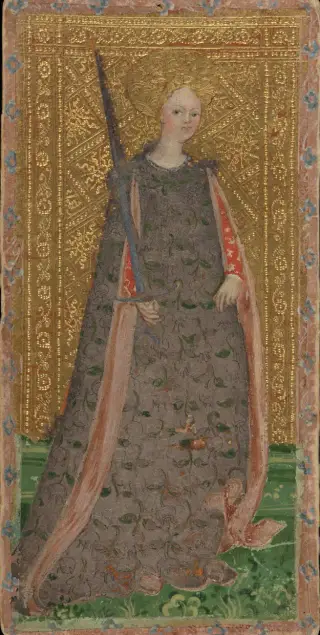 Female Page of Swords, The Cary-Yale Visconti Tarot