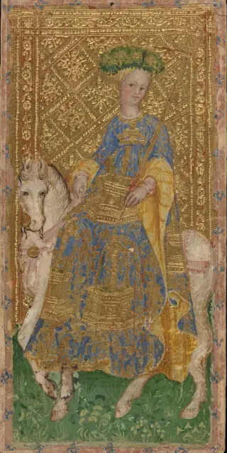 Female Knight of Batons, The Cary-Yale Visconti Tarot