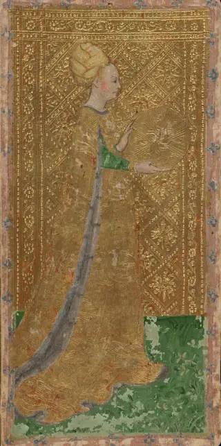 Female Page of Coins, The Cary-Yale Visconti Tarot