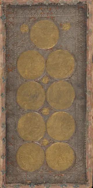 Nine of Coins, The Cary-Yale Visconti Tarot