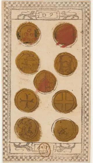 9 de Deniers, The Tarot de Paris