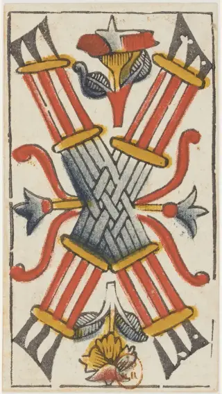 6 de Bâtons, The Jacques Viéville Tarot