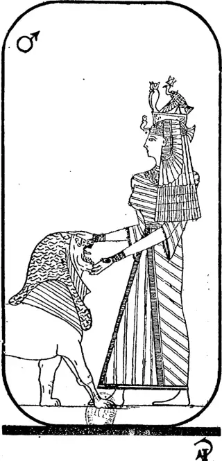 Le Lion muselé, The Falconnier Egyptian Tarot