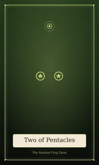 Two of Pentacles, The Verdant Frog Tarot