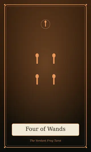 Four of Wands, The Verdant Frog Tarot
