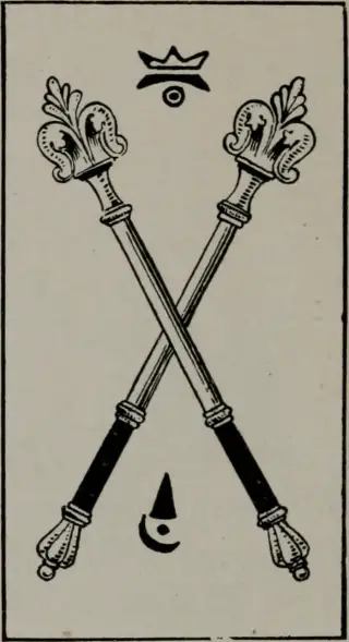 Two of Scepters, The Practical Astrology Tarot