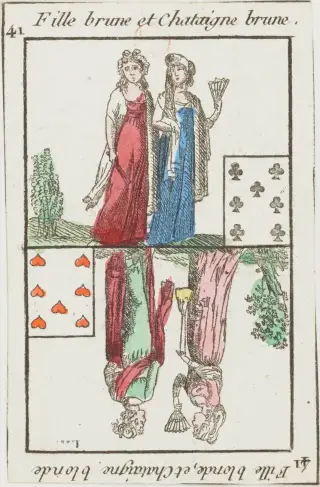 Fille brune et Châtaigne brune · Fille blonde et Châtaigne blonde, The Petit Oracle des Dames