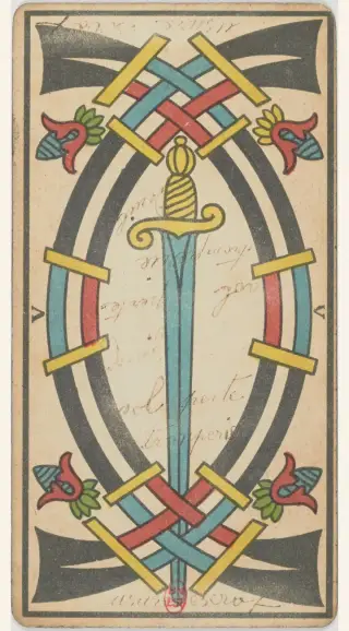 5 d'Épée, The Besançon Tarot