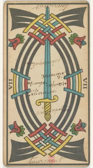 7 d'Épée, The Besançon Tarot