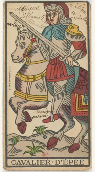 Cavalier d'Épée, The Besançon Tarot