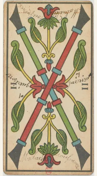 2 de Bâton, The Besançon Tarot