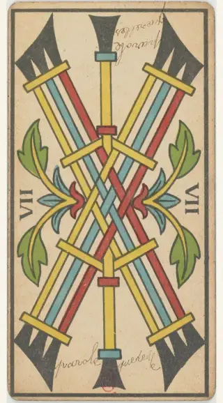 7 de Bâton, The Besançon Tarot