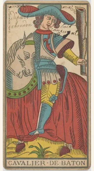 Cavalier de Bâton, The Besançon Tarot