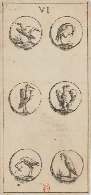 VI di Denari, The Mitelli Tarocchino