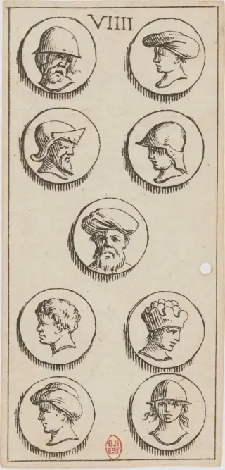 VIIII di Denari, The Mitelli Tarocchino