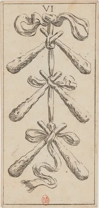 VI di Bastoni, The Mitelli Tarocchino