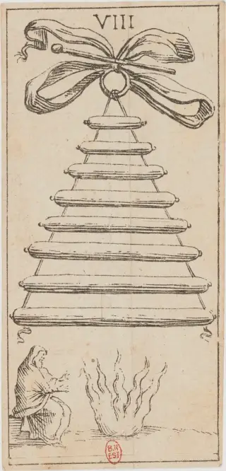 VIII di Bastoni, The Mitelli Tarocchino