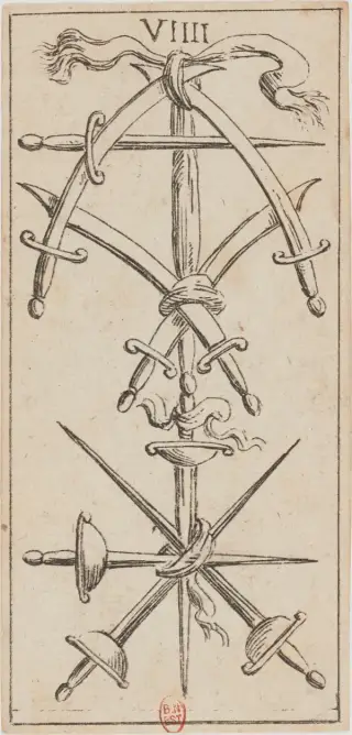 VIIII di Spade, The Mitelli Tarocchino