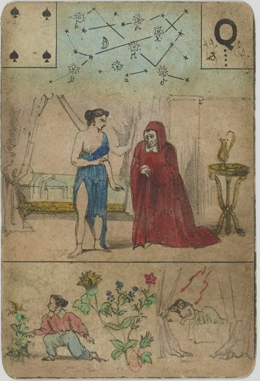 The Woman and the Hooded Figure