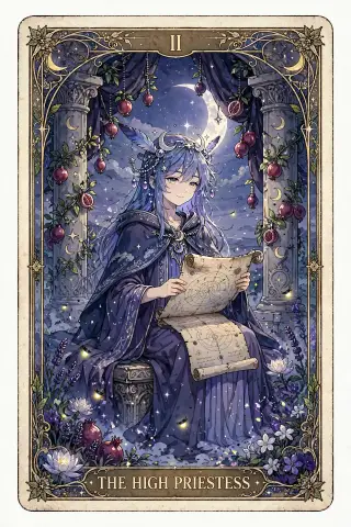 The High Priestess, Moonlit Wanderer Tarot