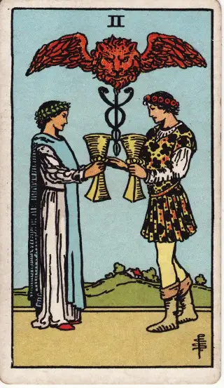 Two of Cups, The Rider-Waite-Smith Tarot