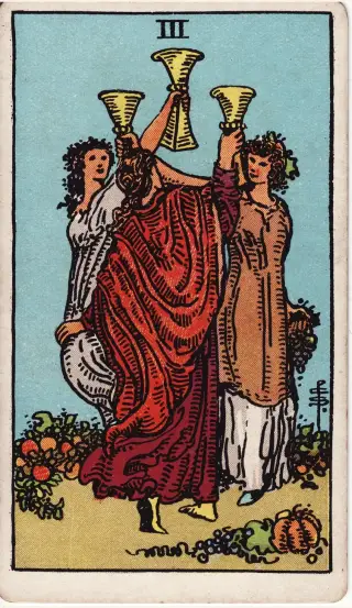 Three of Cups, The Rider-Waite-Smith Tarot