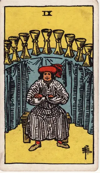 Nine of Cups, The Rider-Waite-Smith Tarot